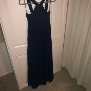Lulus Medium Prom Bridesmaid Formal Navy Blue Maxi‎ Gown Dress Style #D15376